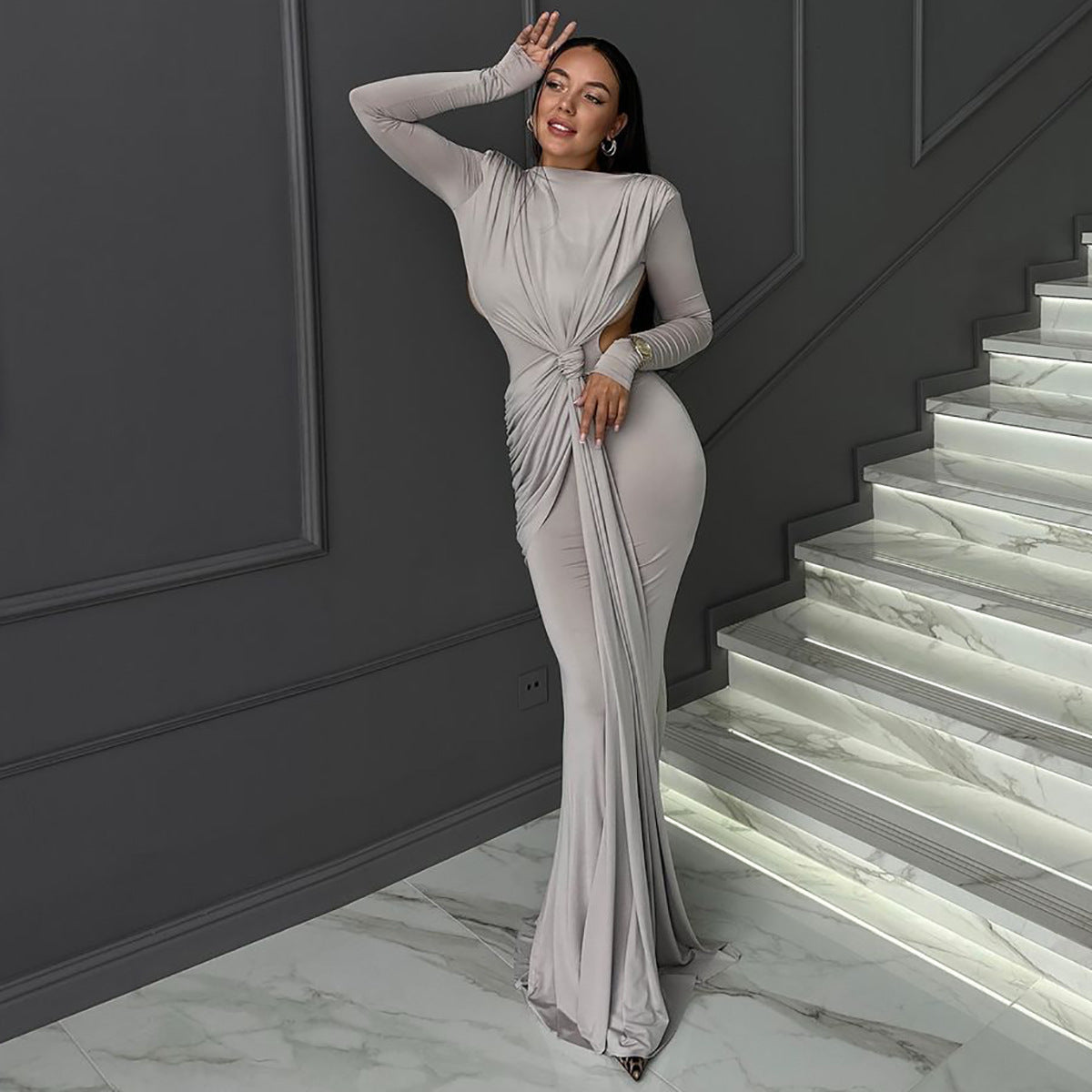 Women's Long Sleeve Slimming Dress - Professional Edition