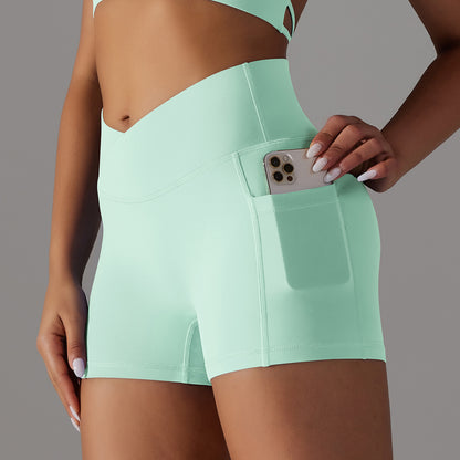 Yogashorts med telefonficka Design Fitness sportbyxor för damkläder