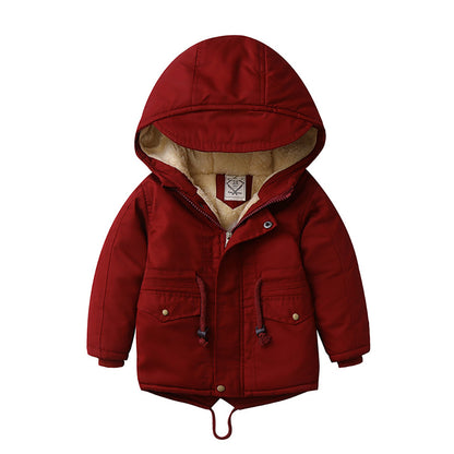 Manteau coupe-vent en cachemire pour garçon, Europe et américain, vêtements pour enfants, automne et hiver, LM 6035