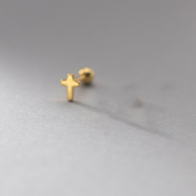 S925 Sterling Silver Stud Cross For Women