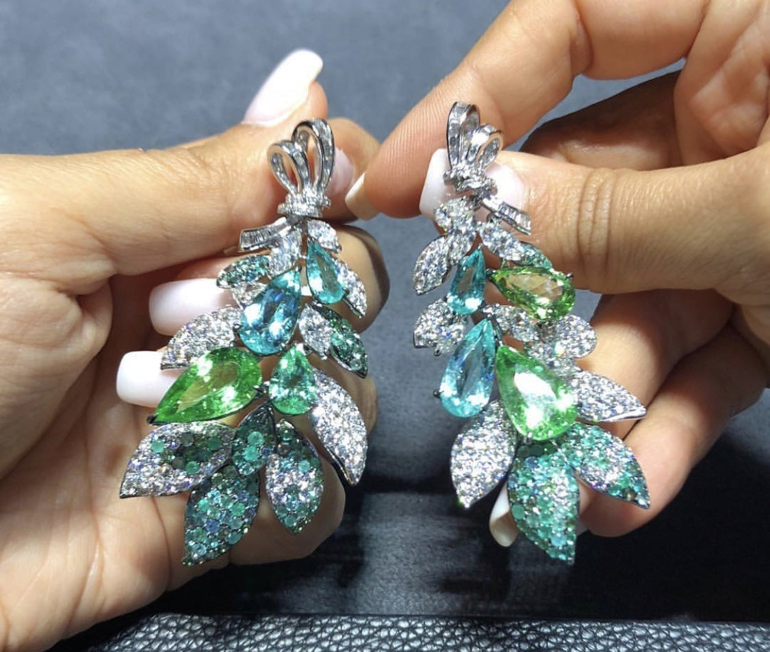 Women's Fashion Zircon Flower Earrings