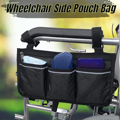 Sac de rangement pour pochette latérale pour fauteuil roulant d'extérieur, sac de rangement pour accoudoir, support organisateur de poche