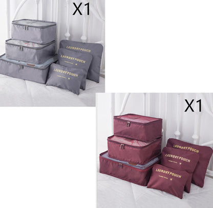 6 PCS Travel Storage Bag Set for Clothes Tidy Organizer