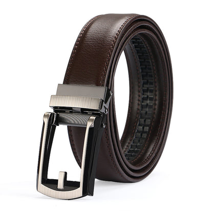 Men's Two-Layer Cowhide Fake Needle Automatic Buckle Special Belt - Distinctive Character