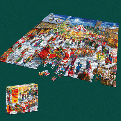 1000 Pieces Decompression Jigsaw Puzzles Christmas Santa Claus Paper Assembling For Adults Kids