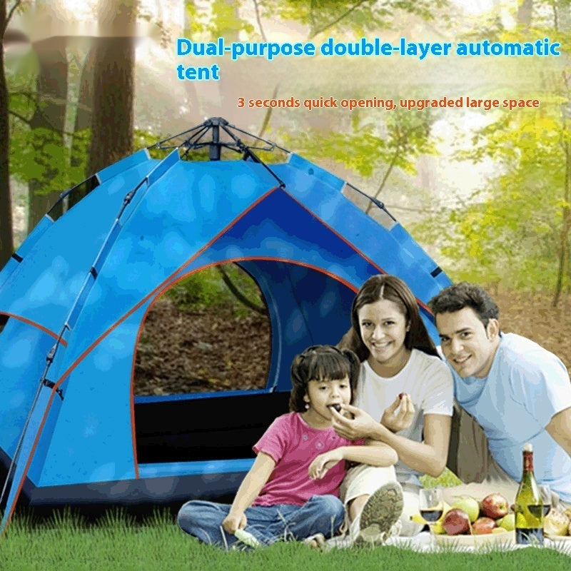 Summer Outdoor Camping 3-4 People Oxford Cloth Camping Tent
