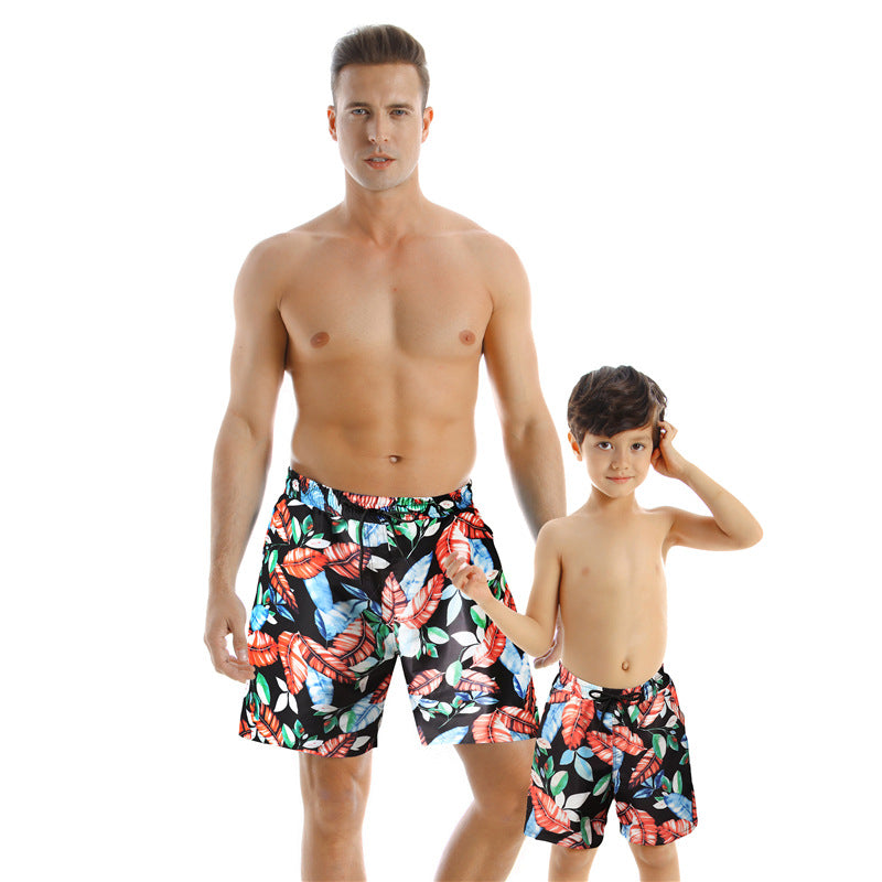 Nouveau Style Parent enfant maillots de bain séchage rapide pantalons de plage