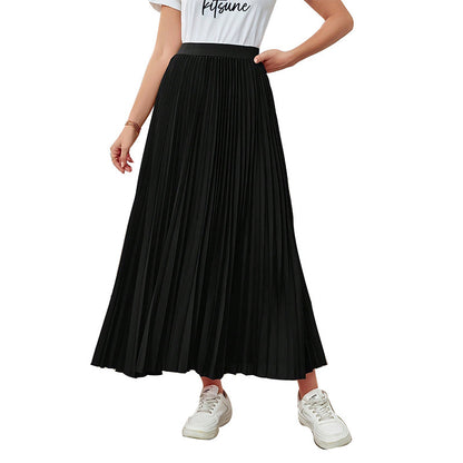 Skirt New Elegant Pleated Puffy Umbrella Skirt Polyester Skirt For Women