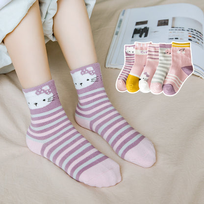 Children's Socks Cartoon In-tube Combed Cotton Socks