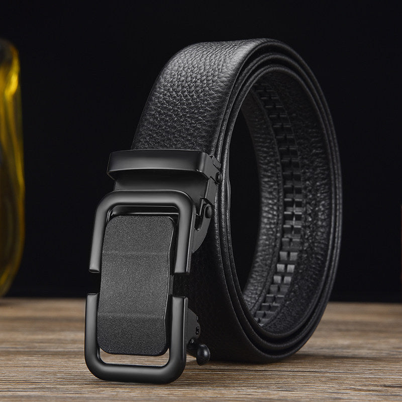 Ceinture à boucle automatique pour hommes d'âge moyen et de loisirs