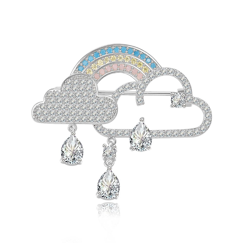 Rainbow Zircon Brooch