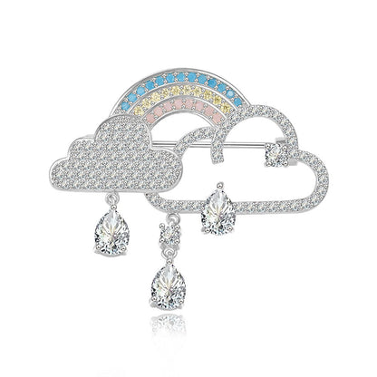 Rainbow Zircon Brooch