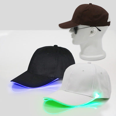 Direct Manufacturers LED Light-emitting Luminous Peaked  Baseball P Hat Hat Luminous Fiber Luminous Advertising