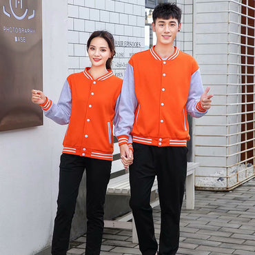 Button padded baseball uniform men and women cardigan sports jacket