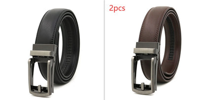 Men's Fake Needle Automatic Buckle Cowhide Belt - Detailed Sophistication