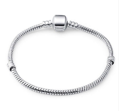 Damarmband 925 Unikt Silverkristallarmband för kvinnor DIY Pärlarmband och armband Smycken Present 
