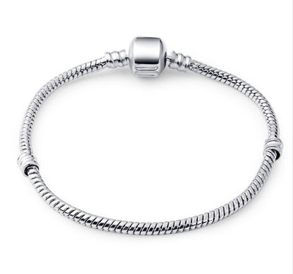 Damarmband 925 Unikt Silverkristallarmband för kvinnor DIY Pärlarmband och armband Smycken Present 