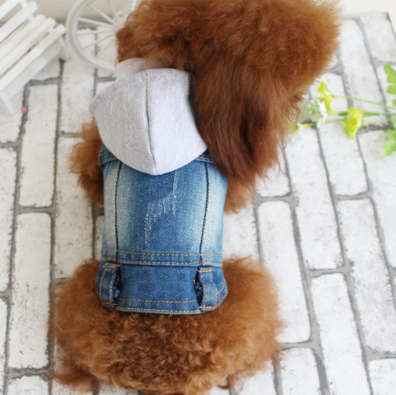 Designer hund kläder liten hund denim jacka kappa katt kostym puppy Jeans väst kläder våra kläder