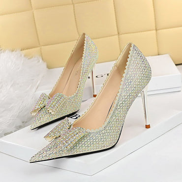 Women's Princess Wedding Shoes - Rhinestone Stiletto Heels