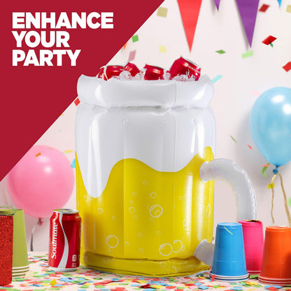 Inflatable Beer Mug Cooler Pool Float - Perfect for Summer Parties