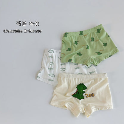 Three-piece Set Children's Underwear Modal Printing Baby Kindergarten Boxer Shorts