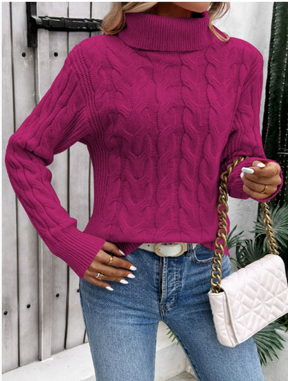 Women's Cable-knit Turtleneck Sweater