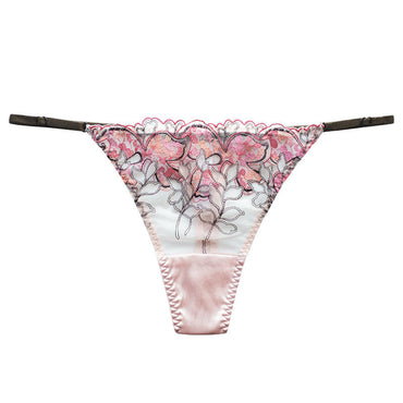 Luxurious Silk Low Waist Sheer Lace Panties - Breathable & Elegant
