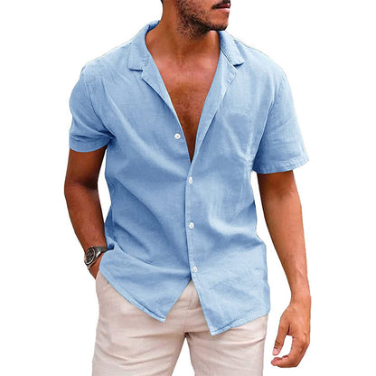 Hauts pour hommes chemise boutonnée décontractée à manches courtes chemise de plage été