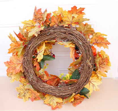 Halloween Thanksgiving Autumn Frost Leaf Pumpkin Simulation Garland Props Home Decor