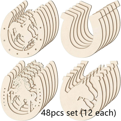 Wooden Unfinished Horseshoe Craft Party Decor