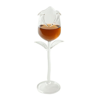 Fancy Red Wine Goblet Wine Cocktail Glasses 100ml Rose Flower Shape Wine Glass Party Barware Drinkware