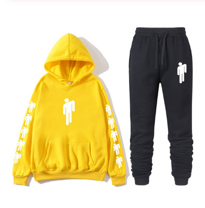 Sweat à capuche imprimé chanteur américain Billie Eilish sweat à capuche hommes et femmes Harajuku hip hop Brilie Eilish ensemble sweat + pantalon