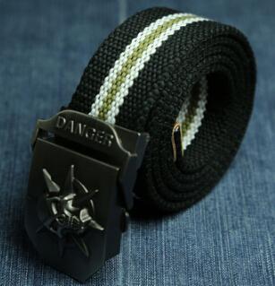 Men's Canvas Skull Metal Belt - Rebellious Edge