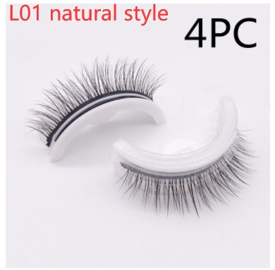 Återanvändbara 3D Mink Lashes naturliga falska ögonfransar Självhäftande falska limmar fria lass Makeup ögonfrans Extens Silk ögonfransar