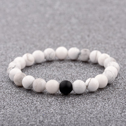 Natural stone couple distance bracelet