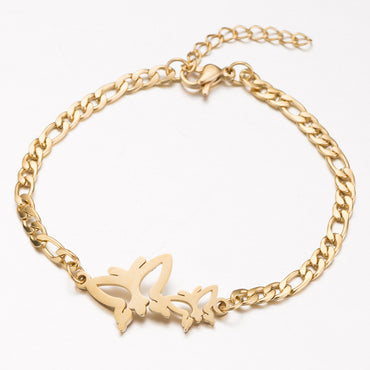 Guldfärgade Charms Armband Femme Rostfritt Stål Dam Smycken Tur Origami Elefantarmband Vänskapsgåvor