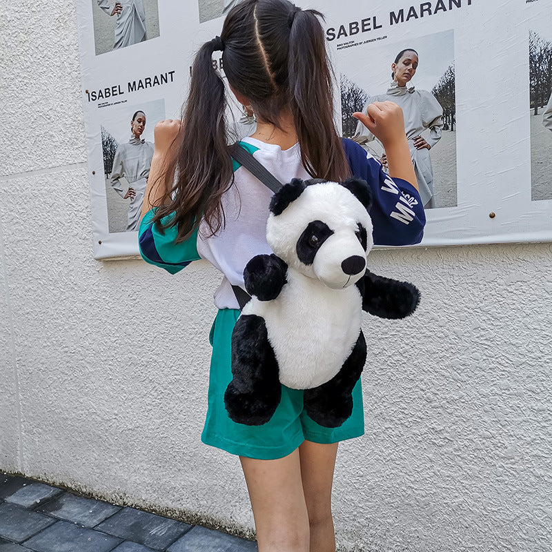 Petit sac à dos Panda mignon, sac en peluche de dessin animé pour garçons et filles