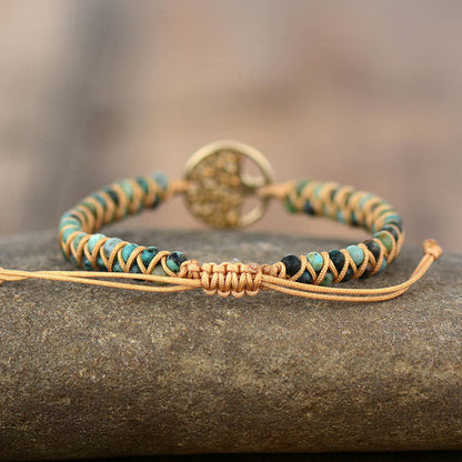 Natural stone hand-woven ladies bracelet