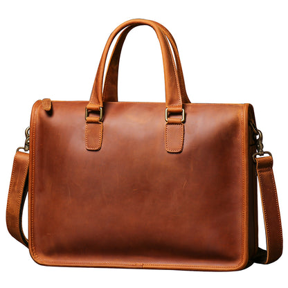 Sac pour hommes Crazy Horse Porte-documents en cuir pour ordinateur portable