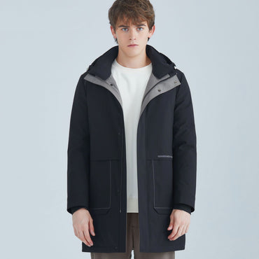 Fashion White Duck Down Hooded Down Jacket Men