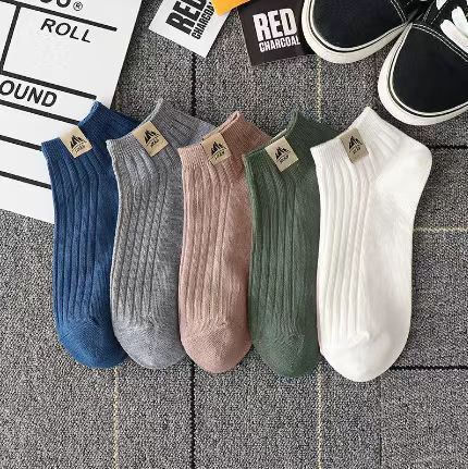 Chaussettes d'été fines et assorties, basses en coton et polyester