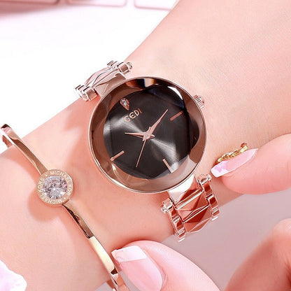 New Women's Fashion Personalized Trend Atmosphere Watch Steel Belt Women's Watch