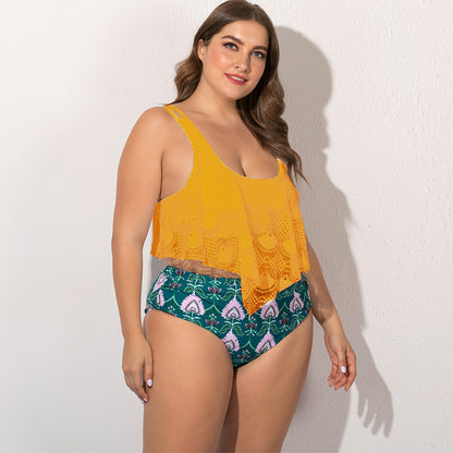 Split Plus Size Bikini för kvinnor