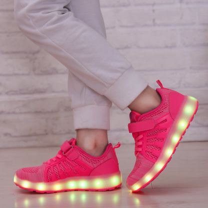 Children flying woven LED light shoes