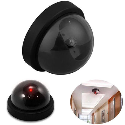 Svart plast Smart inomhus utomhus Dummy Home Dome Fake CCTV säkerhet Kamera med blinkande Röd LED Ljus.