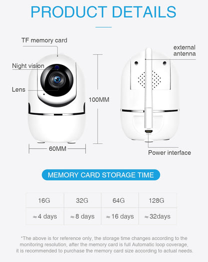 1080P Home Security Surveillance  Auto Tracking Camera US Plug