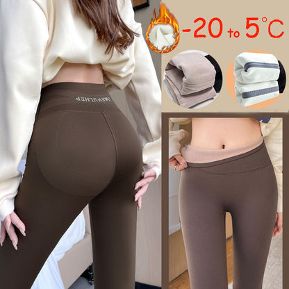 Leggings épais en polaire pour femmes, pantalon de requin, taille haute, serré, slim, contrôle du ventre, fesses, pantalon de Yoga amincissant, hiver -20 à 5