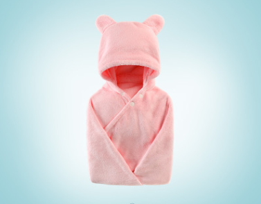 Cotton baby care hooded bath towel