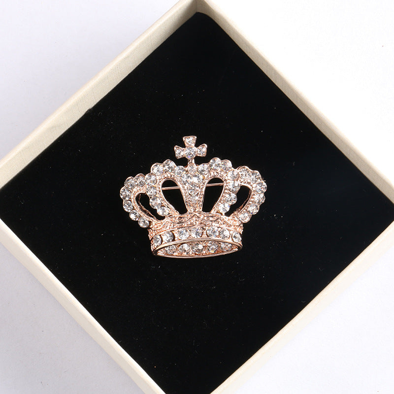 Broche couronne de diamants