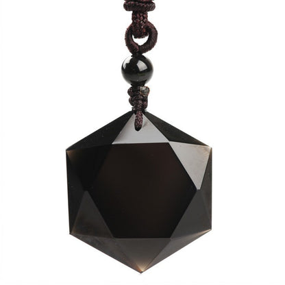 Pendentifs en obsidienne naturelle, collier six étoiles, chaîne de pull, collier en pierre énergétique pendule, chaîne de clavicule pour hommes et femmes